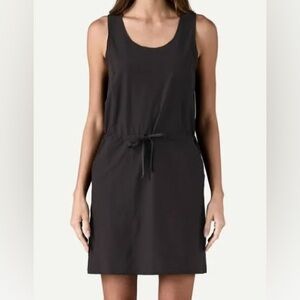 Patagonia Black Sleeveless Drawstring Dress w/ Pockets
